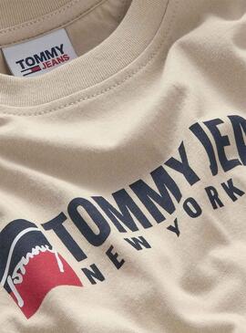 Camiseta Tommy Jeans Entry Athletics Beige Hombre