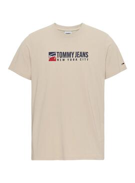 Camiseta Tommy Jeans Entry Athletics Beige Hombre