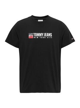 Camiseta Tommy Jeans Entry Athletics Negra Hombre