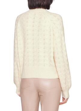 Jersey Pepe Jeans Briseis Calado Beige Para Mujer