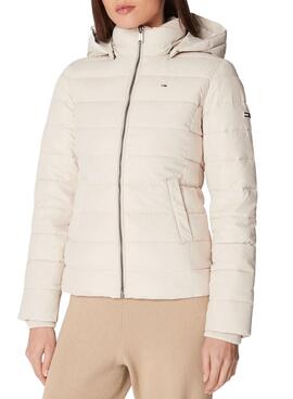 Chaqueta Tommy Jeans Basic Beige Para Mujer