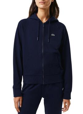 Sudadera Lacoste Basic Hood Zip Azul para Mujer