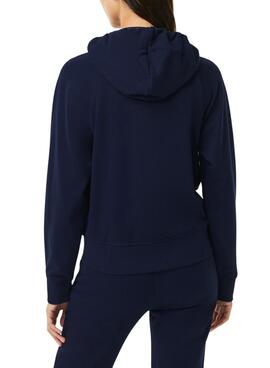 Sudadera Lacoste Basic Hood Zip Azul para Mujer