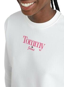 Sudadera Tommy Jeans Reg Essential Crudo Mujer