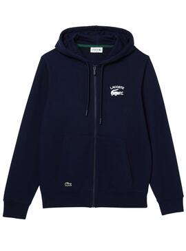 Sudadera Lacoste Cremallera Marino Para Hombre