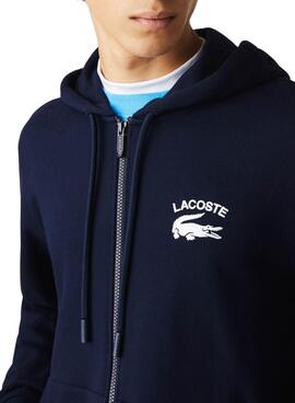Sudadera Lacoste Cremallera Marino Para Hombre