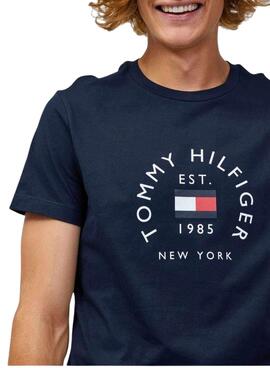 Camiseta Tommy Hilfiger Flag Arch Hombre Marina