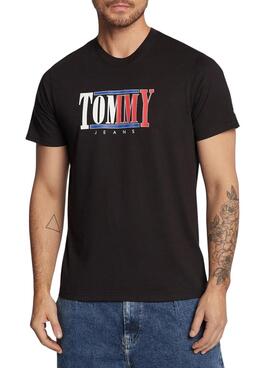 Camiseta Tommy Jeans Logo Negro Para Hombre