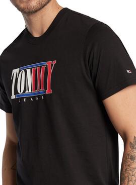 Camiseta Tommy Jeans Logo Negro Para Hombre