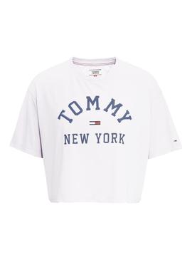 Camiseta Tommy Jeans Collegiate Light Lilac Crop