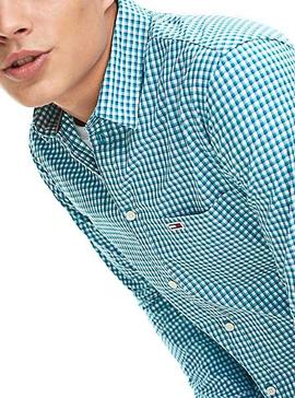 Camisa Tommy Jeans Essential Mid Check Azul Hombre