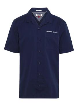 Camisa Tommy Jeans Camp Marino Hombre