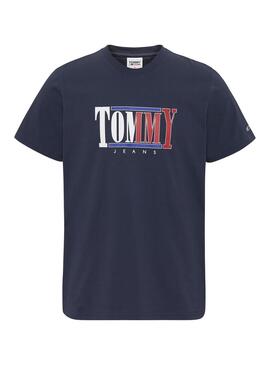 Camiseta Tommy Jeans Logo Marina Para Hombre