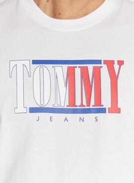 Camiseta Tommy Jeans Logo Blanca Para Hombre