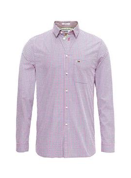Camisa Tommy Jeans Essential Mid Check Rojo Hombre