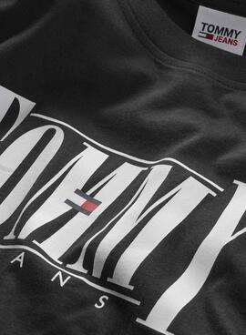 Camiseta Tommy Jeans Essential Serif Hombre Negra