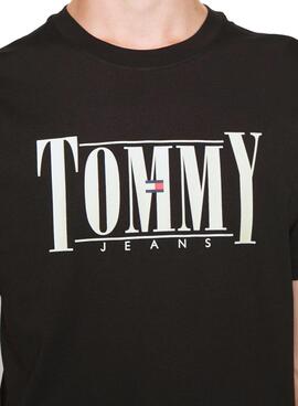 Camiseta Tommy Jeans Essential Serif Hombre Negra