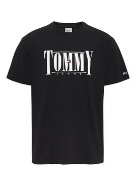 Camiseta Tommy Jeans Essential Serif Hombre Negra