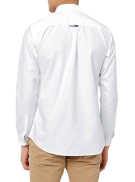 Camisa Tommy Jeans Oxford Blanca Para Hombre