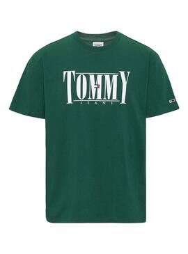 Camiseta Tommy Jeans Essential Serif Verde Hombre