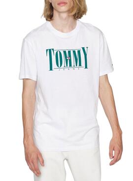 Camiseta Tommy Jeans Essential Serif Hombre Blanca