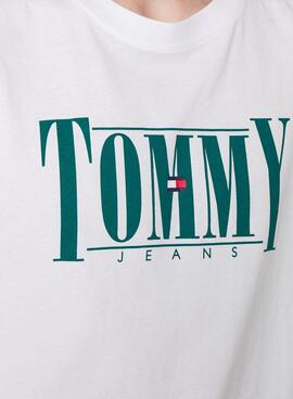 Camiseta Tommy Jeans Essential Serif Hombre Blanca