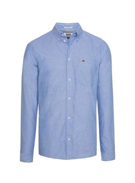 Camisa Tommy Jeans Oxford Azul Para Hombre