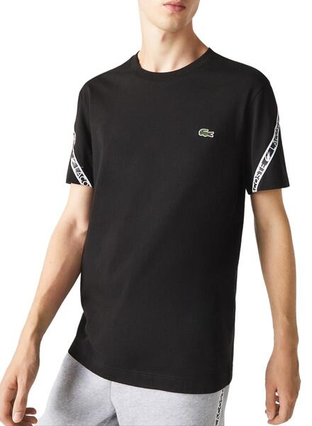 Camiseta Lacoste manga corta negra para hombre-a