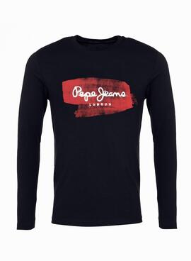 Camiseta Pepe Jeans Seth Logo para Hombre Negra