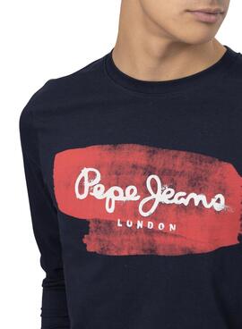 Camiseta Pepe Jeans Seth Logo para Hombre Negra