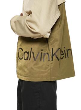 Cortavientos Calvin Klein Colorblock Beige Hombre