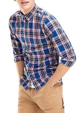 Camisa Tommy Jeans Multi Check Azul Hombre