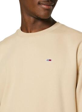 Sudadera Tommy Jeans Regular Fleece Camel Hombre