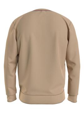 Sudadera Tommy Jeans Regular Fleece Camel Hombre