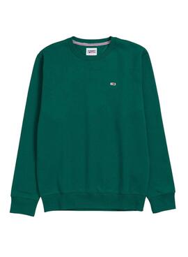 Sudadera Tommy Jeans Regular Fleece Verde Hombre