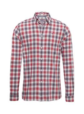 Camisa Tommy Jeans Cuadros Rojo Hombre