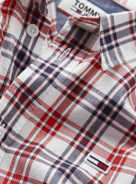 Camisa Tommy Jeans Cuadros Rojo Hombre