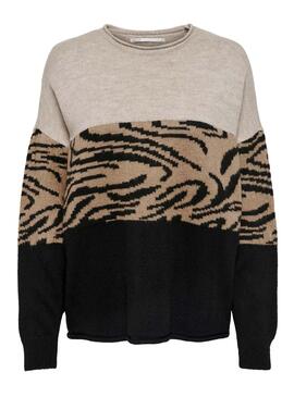 Jersey Only Jade Animal Tostado para Mujer
