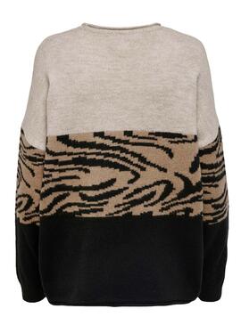 Jersey Only Jade Animal Tostado para Mujer