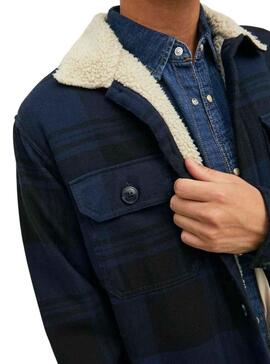 Chaqueta Jack And Jones Cuadros para Hombre Marina