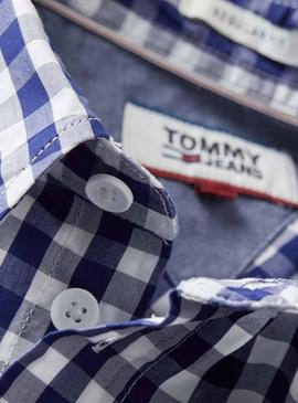 Camisa Tommy Jeans Cuadros Azul Hombre