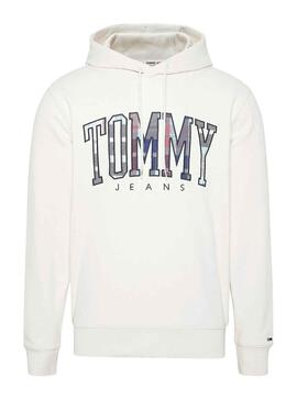 Sudadera Tommy Jeans Tartan para Hombre Crema