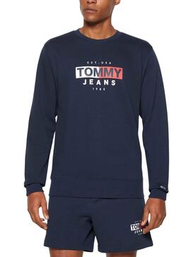 Sudadera Tommy Jeans Entry Flag Marino Hombre