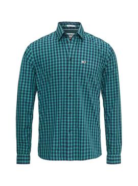Camisa Tommy Jeans Cuadros Verde Hombre 