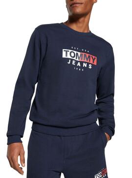 Sudadera Tommy Jeans Entry Flag Marino Hombre