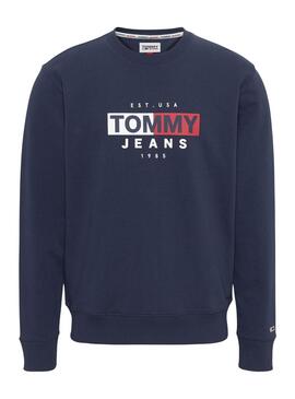 Sudadera Tommy Jeans Entry Flag Marino Hombre