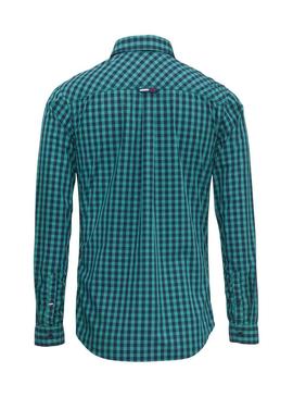 Camisa Tommy Jeans Cuadros Verde Hombre