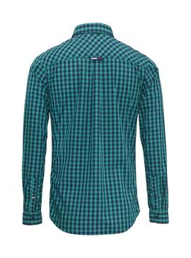 Camisa Tommy Jeans Cuadros Verde Hombre 