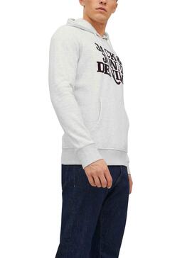 Sudadera Jack And Jones Rack Hombre Gris Claro