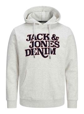 Sudadera Jack And Jones Rack Hombre Gris Claro